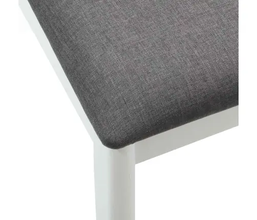 Söögitool 2 Pcs Valge Ja Hall Tahke Kummipuu