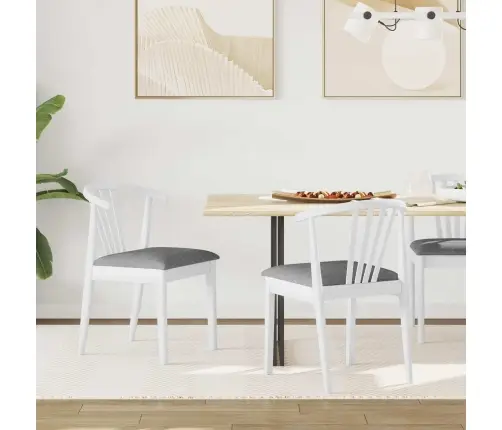 Söögitool 2 Pcs Valge Ja Hall Tahke Kummipuu