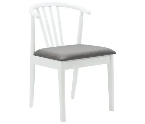 Söögitool 2 Pcs Valge Ja Hall Tahke Kummipuu