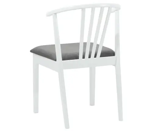 Söögitool 2 Pcs Valge Ja Hall Tahke Kummipuu