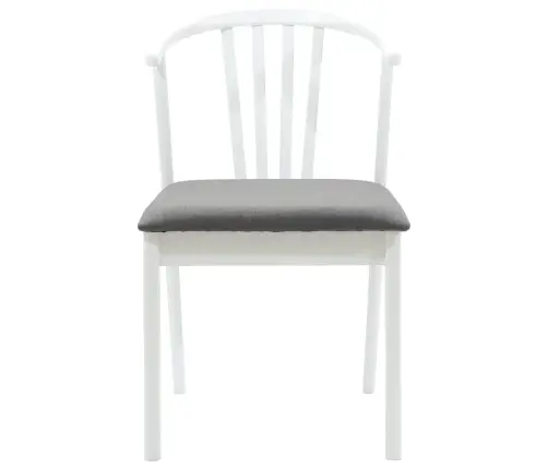 Söögitool 2 Pcs Valge Ja Hall Tahke Kummipuu