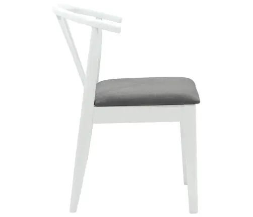 Söögitool 2 Pcs Valge Ja Hall Tahke Kummipuu