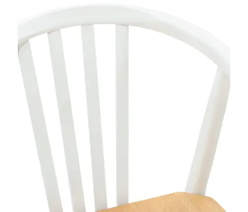 Ēdamistabas Krēsls 2 Pcs Balta Un Dabīga Cietais Gumijas Koks Vidaxl