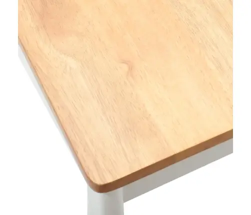 Ēdamistabas Krēsls 2 Pcs Balta Un Dabīga Cietais Gumijas Koks Vidaxl