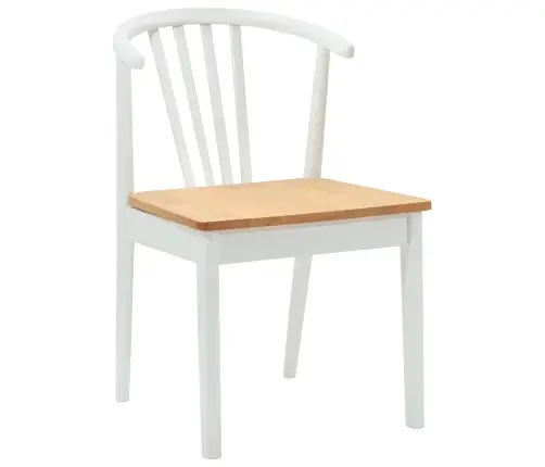 Ēdamistabas Krēsls 2 Pcs Balta Un Dabīga Cietais Gumijas Koks Vidaxl