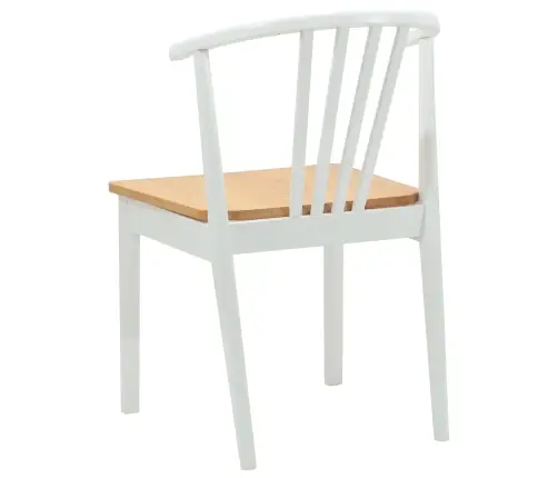 Ēdamistabas Krēsls 2 Pcs Balta Un Dabīga Cietais Gumijas Koks Vidaxl