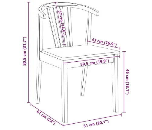 Ēdamistabas Krēsls 2 Pcs Balta Un Dabīga Cietais Gumijas Koks Vidaxl