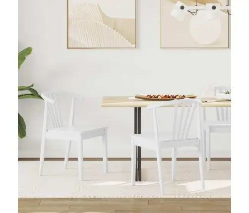 Valgomasis Krėslas 2 Pcs Balta Kietas Gumos Medis