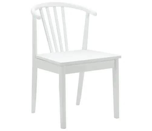 Valgomasis Krėslas 2 Pcs Balta Kietas Gumos Medis