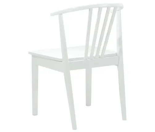 Valgomasis Krėslas 2 Pcs Balta Kietas Gumos Medis