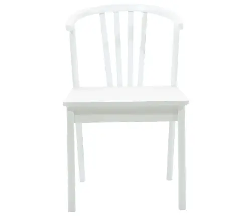 Valgomasis Krėslas 2 Pcs Balta Kietas Gumos Medis