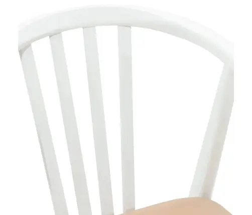 Söögitool 2 Pcs Valge Ja Pruun Tahke Kummipuu