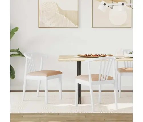 Söögitool 2 Pcs Valge Ja Pruun Tahke Kummipuu