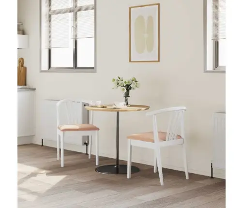 Söögitool 2 Pcs Valge Ja Pruun Tahke Kummipuu