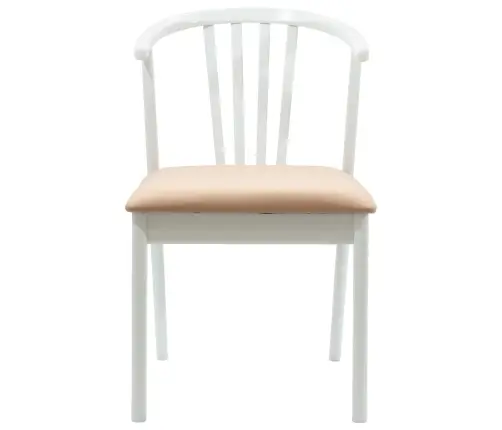 Söögitool 2 Pcs Valge Ja Pruun Tahke Kummipuu