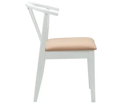 Söögitool 2 Pcs Valge Ja Pruun Tahke Kummipuu