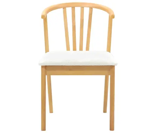 Söögitool 2 Pcs Looduslik Ja Valge Tahke Kummipuu