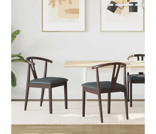 Söögitool 2 Pcs Helepruun Ja Must Paks Kautsukipuit