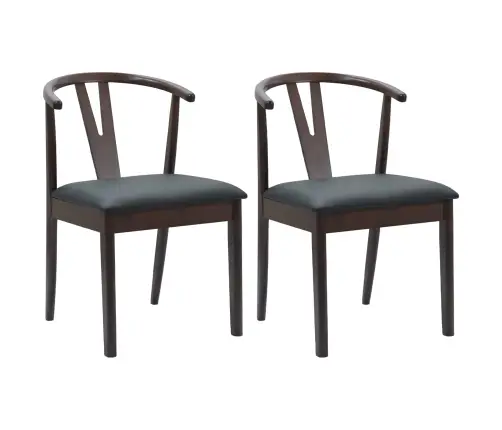 Söögitool 2 Pcs Helepruun Ja Must Paks Kautsukipuit