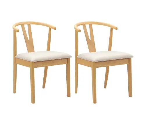 Valgomasis Krėslas 2 Pcs Natūralus Ir Šviesus