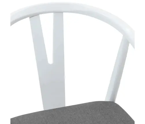 Ēdamistabas Krēsls 2 Pcs Balts Un Pelēks Ciets Gumijas Koks Vidaxl