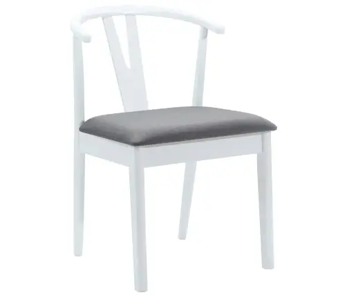 Ēdamistabas Krēsls 2 Pcs Balts Un Pelēks Ciets Gumijas Koks Vidaxl