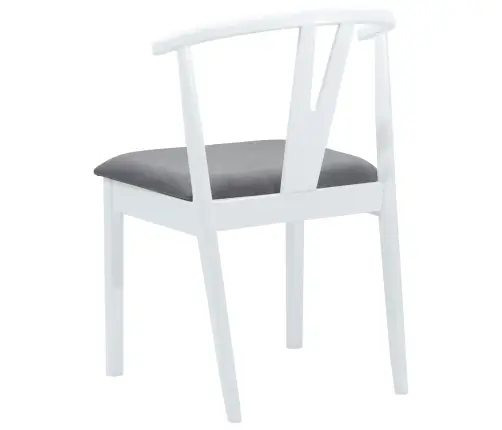 Ēdamistabas Krēsls 2 Pcs Balts Un Pelēks Ciets Gumijas Koks Vidaxl