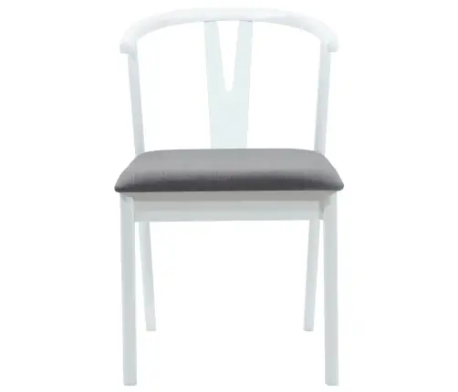 Ēdamistabas Krēsls 2 Pcs Balts Un Pelēks Ciets Gumijas Koks Vidaxl