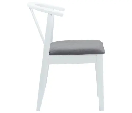 Ēdamistabas Krēsls 2 Pcs Balts Un Pelēks Ciets Gumijas Koks Vidaxl