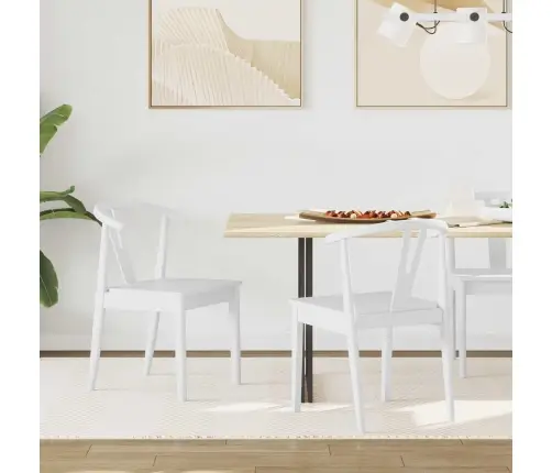 Ēdamistabas Krēsls 2 Pcs Balts Un Balts Ciets Gumijas Koks Vidaxl