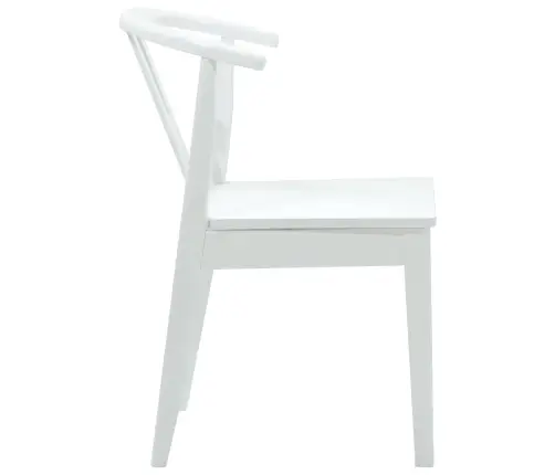 Ēdamistabas Krēsls 2 Pcs Balts Un Balts Ciets Gumijas Koks Vidaxl