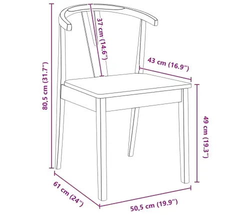 Ēdamistabas Krēsls 2 Pcs Balts Un Balts Ciets Gumijas Koks Vidaxl