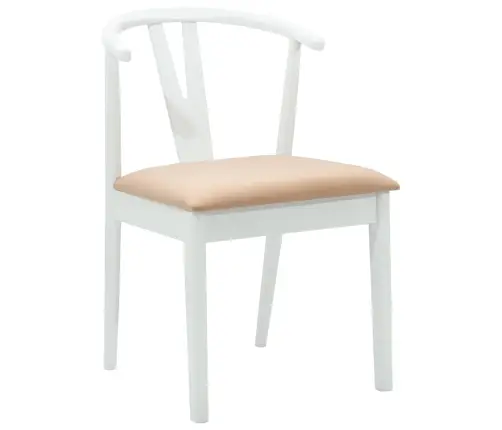 Söögitool 2 Pcs Valge Ja Pruun Paks Kautsukipuit