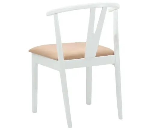 Söögitool 2 Pcs Valge Ja Pruun Paks Kautsukipuit