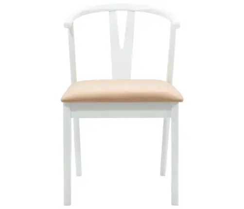 Söögitool 2 Pcs Valge Ja Pruun Paks Kautsukipuit