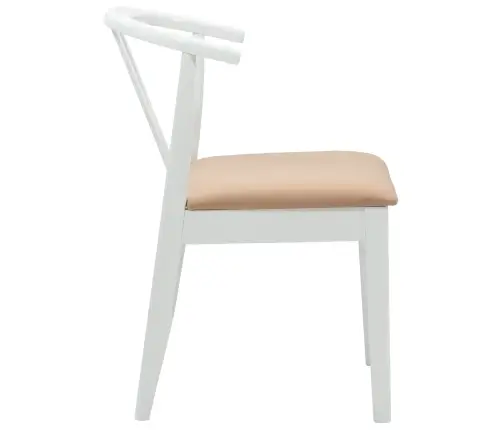 Söögitool 2 Pcs Valge Ja Pruun Paks Kautsukipuit