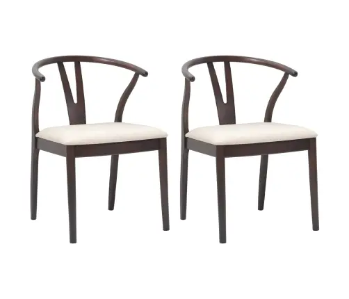 Söögitool 2 Pcs Helepruun Ja Hele Paks Kautsukipuit