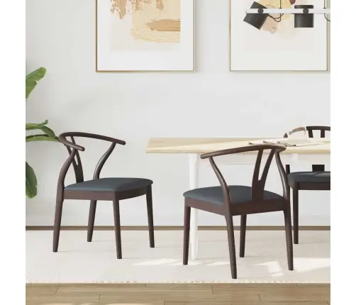 Ēdamistabas Krēsls 2 Pcs Gaiši Brūns Un Melns Vidaxl