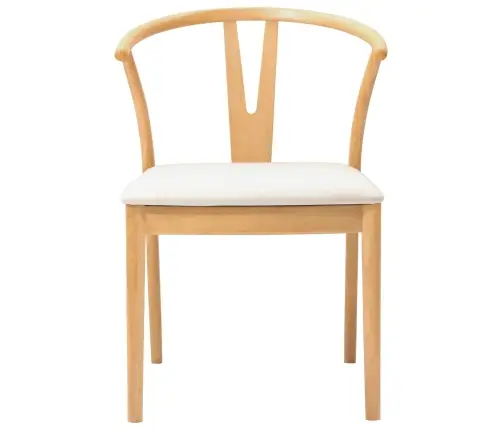 Söögitool 2 Pcs Looduslik Ja Hele Paks Kautsukipuit