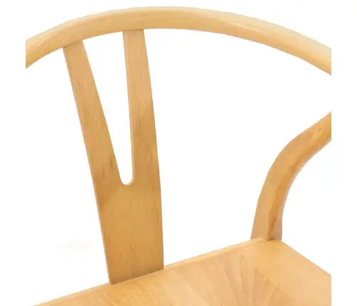 Ēdamistabas Krēsls 2 Pcs Dabiska Ciets Gumijas Koks Vidaxl