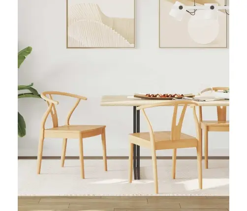 Ēdamistabas Krēsls 2 Pcs Dabiska Ciets Gumijas Koks Vidaxl