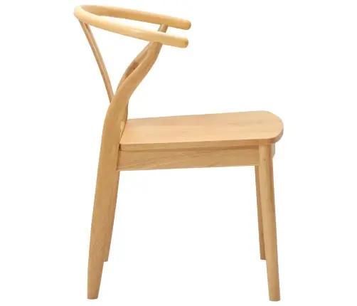 Ēdamistabas Krēsls 2 Pcs Dabiska Ciets Gumijas Koks Vidaxl