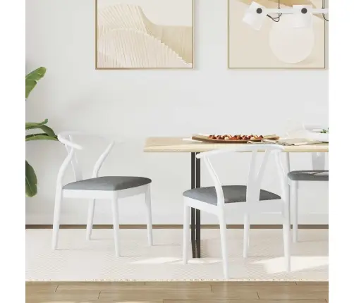 Ēdamistabas Krēsls 2 Pcs Balts Un Pelēks Ciets Gumijas Koks Vidaxl