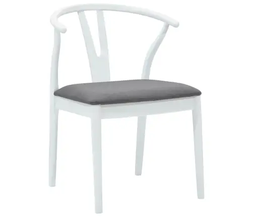 Ēdamistabas Krēsls 2 Pcs Balts Un Pelēks Ciets Gumijas Koks Vidaxl