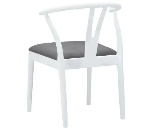 Ēdamistabas Krēsls 2 Pcs Balts Un Pelēks Ciets Gumijas Koks Vidaxl