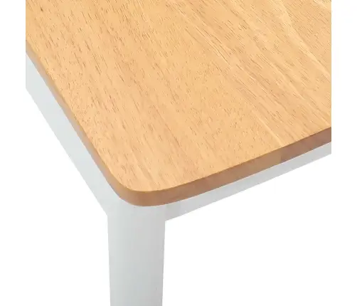 Ēdamistabas Krēsls 2 Pcs Balts Un Dabisks Ciets Gumijas Koks Vidaxl