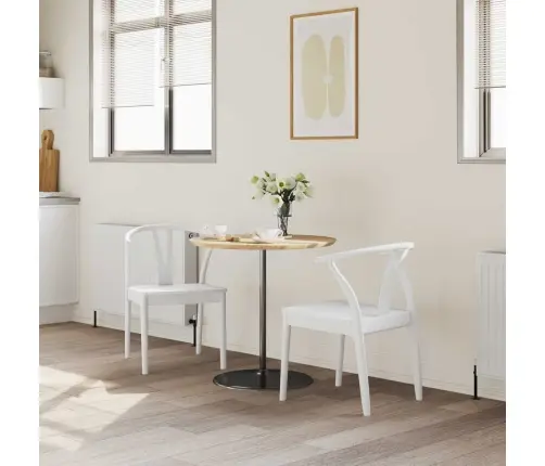 Ēdamistabas Krēsls 2 Pcs Balts Un Balts Ciets Gumijas Koks Vidaxl