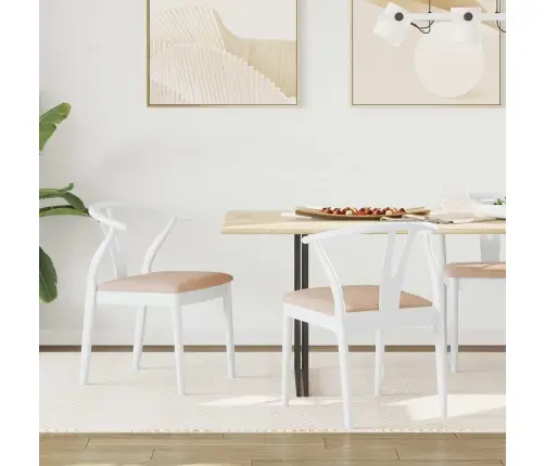 Söögitool 2 Pcs Valge Ja Pruun Paks Kautsukipuit