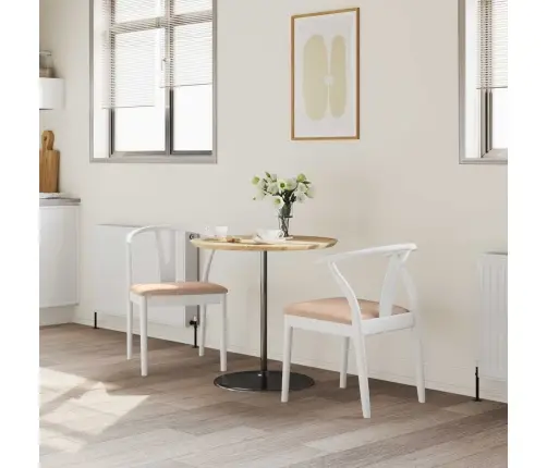 Söögitool 2 Pcs Valge Ja Pruun Paks Kautsukipuit