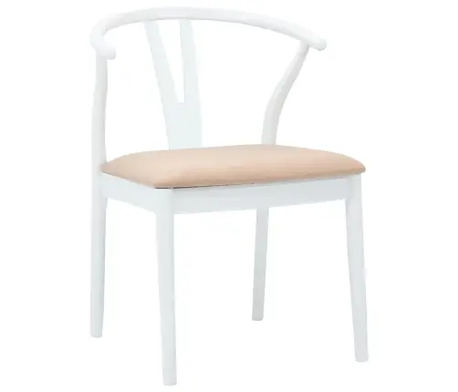 Söögitool 2 Pcs Valge Ja Pruun Paks Kautsukipuit